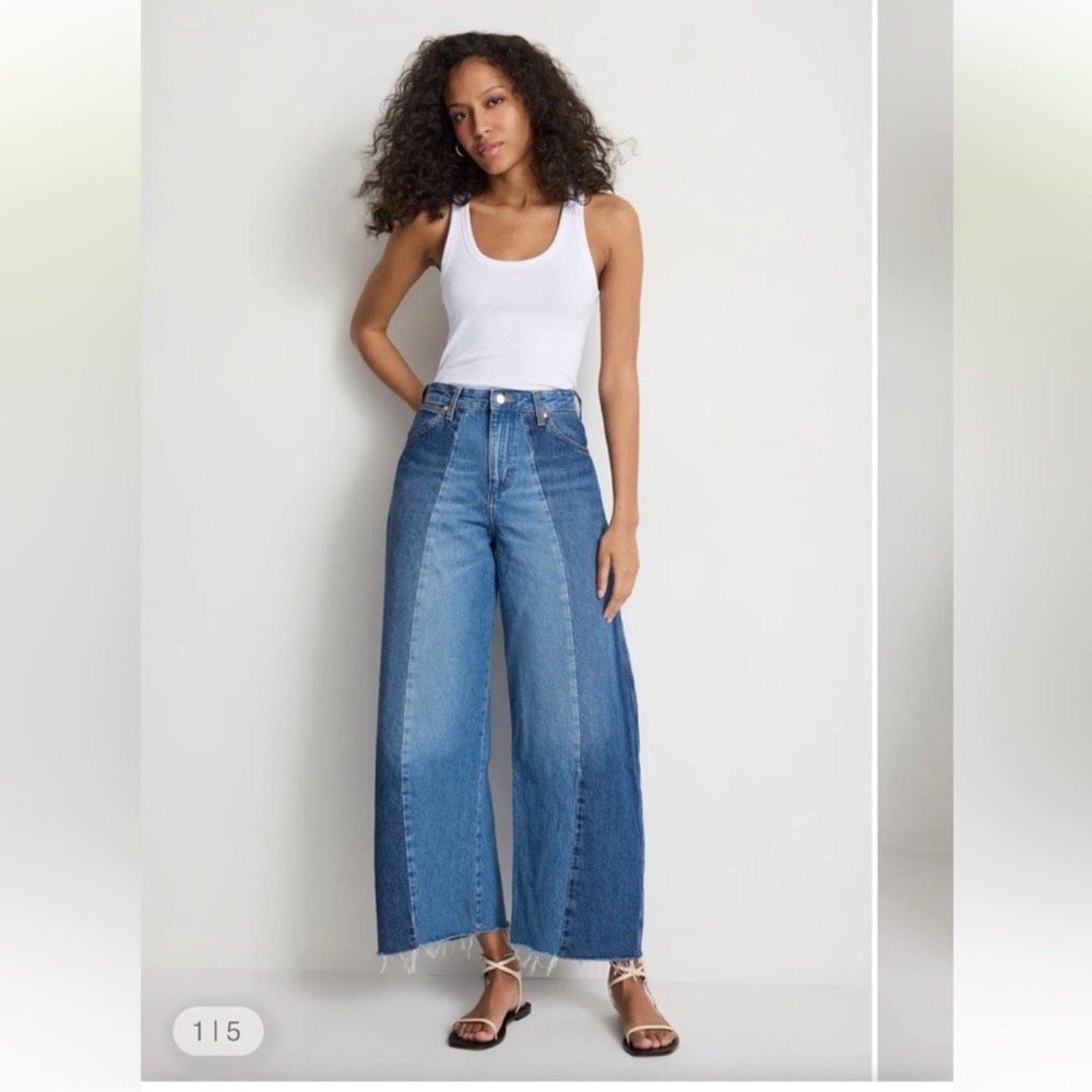 Wrangler Two-Tone Blue Flare Jeans